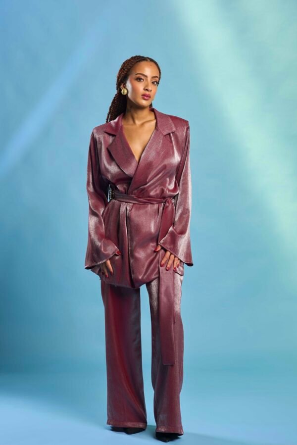 Bordeaux Satin Kimono