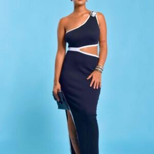 Night Fall Charm One-Shoulder Maxi Dress