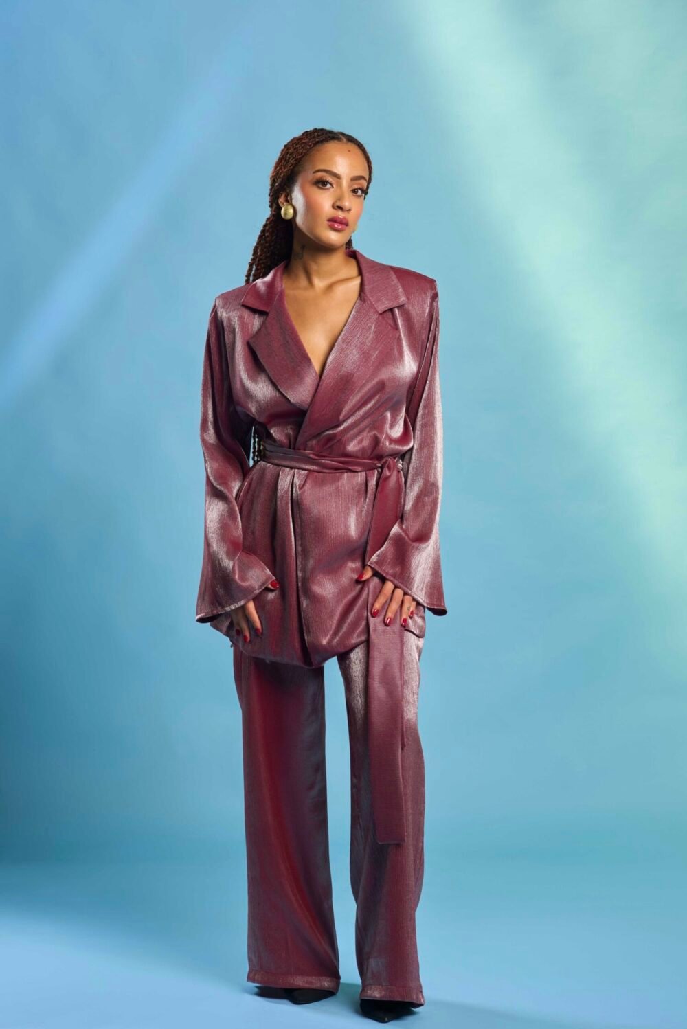 Bordeaux Satin Kimono