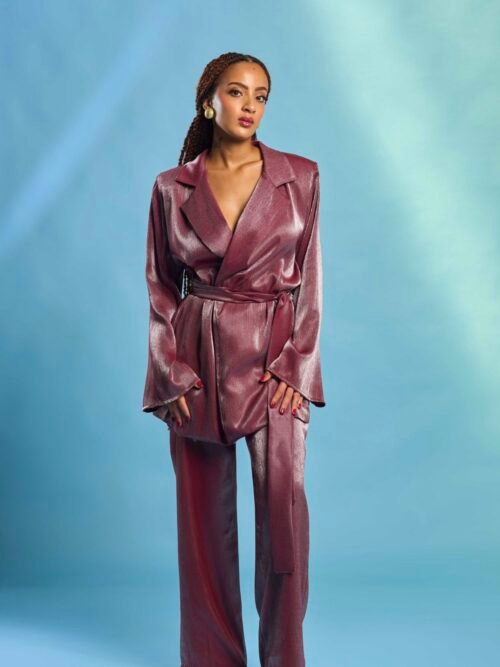 Bordeaux Satin Kimono