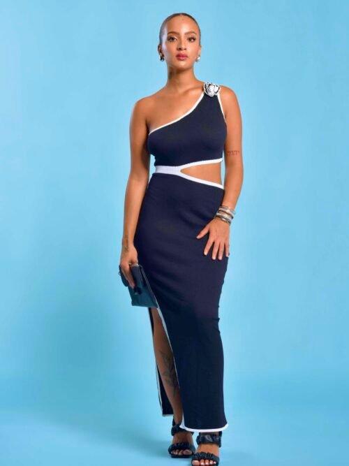 Night Fall Charm One-Shoulder Maxi Dress